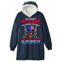 Funny Grumpy Veteran Too Old To Fight To Slow To Run Hooded Wearable Blanket