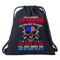 Funny Grumpy Veteran Too Old To Fight To Slow To Run Drawstring Bag