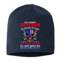Funny Grumpy Veteran Too Old To Fight To Slow To Run Sustainable Beanie
