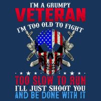 Funny Grumpy Veteran Too Old To Fight To Slow To Run 16 in Basic Backpack
