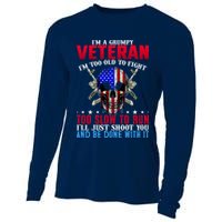 Funny Grumpy Veteran Too Old To Fight To Slow To Run Cooling Performance Long Sleeve Crew