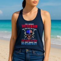 Funny Grumpy Veteran Too Old To Fight To Slow To Run Womens Tank Top