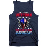 Funny Grumpy Veteran Too Old To Fight To Slow To Run Tank Top