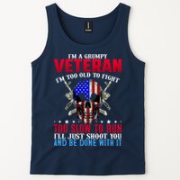 Funny Grumpy Veteran Too Old To Fight To Slow To Run Tank Top