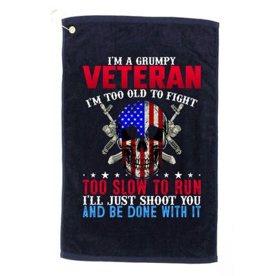 Funny Grumpy Veteran Too Old To Fight To Slow To Run Golf Towel