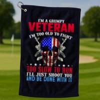 Funny Grumpy Veteran Too Old To Fight To Slow To Run Golf Towel
