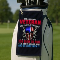 Funny Grumpy Veteran Too Old To Fight To Slow To Run Golf Towel