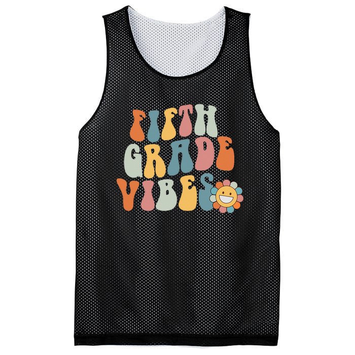 Fifth Grade Vibes - 5th Grade Team Retro 1st Day of School Mesh Reversible Basketball Jersey Tank