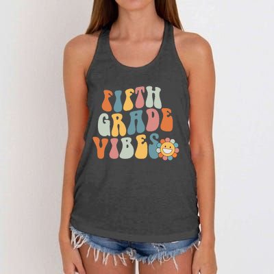 Fifth Grade Vibes - 5th Grade Team Retro 1st Day of School Women's Knotted Racerback Tank