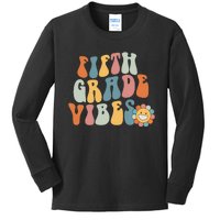 Fifth Grade Vibes - 5th Grade Team Retro 1st Day of School Kids Long Sleeve Shirt