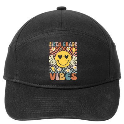 Fifth Grade Vibes 5th Grade Retro Teacher 1st Day Of School 7-Panel Snapback Hat