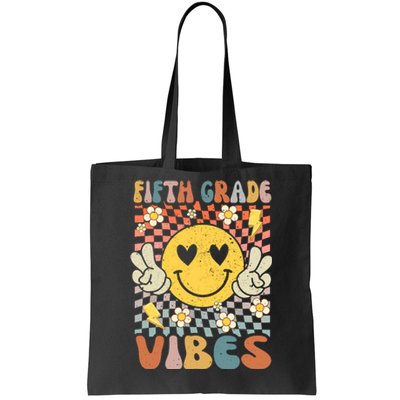 Fifth Grade Vibes 5th Grade Retro Teacher 1st Day Of School Tote Bag