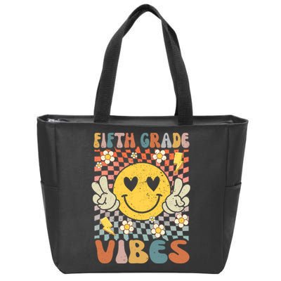 Fifth Grade Vibes 5th Grade Retro Teacher 1st Day Of School Zip Tote Bag