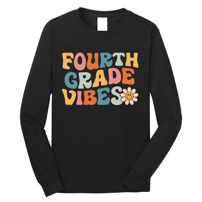 Fourth Grade Vibes 4th Grade Team Retro 1st Day Of School Long Sleeve Shirt