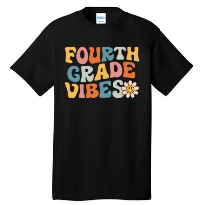 Fourth Grade Vibes 4th Grade Team Retro 1st Day Of School Tall T-Shirt