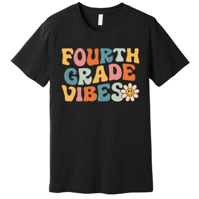 Fourth Grade Vibes 4th Grade Team Retro 1st Day Of School Premium T-Shirt