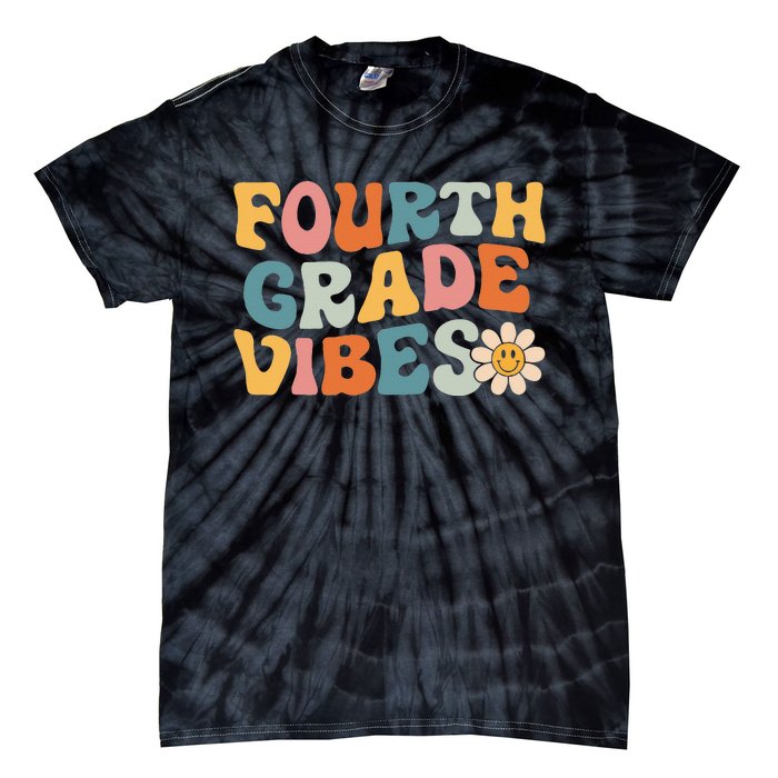 Fourth Grade Vibes 4th Grade Team Retro 1st Day Of School Tie-Dye T-Shirt