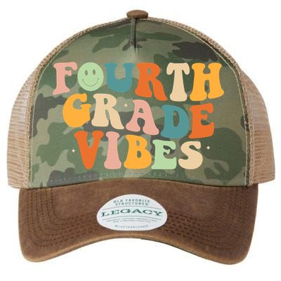 Fourth Grade Vibes 4Th Grade Groovy Retro 1St Day Of School Gift Legacy Tie Dye Trucker Hat