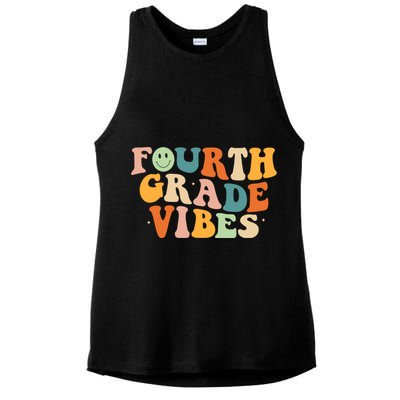 Fourth Grade Vibes 4Th Grade Groovy Retro 1St Day Of School Gift Ladies PosiCharge Tri-Blend Wicking Tank