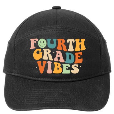 Fourth Grade Vibes 4Th Grade Groovy Retro 1St Day Of School Gift 7-Panel Snapback Hat