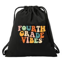 Fourth Grade Vibes 4Th Grade Groovy Retro 1St Day Of School Gift Drawstring Bag