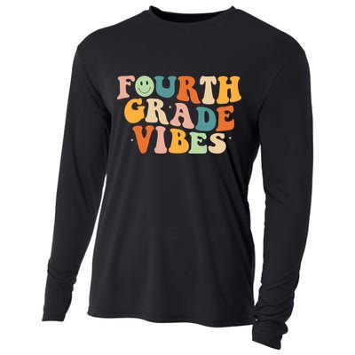 Fourth Grade Vibes 4Th Grade Groovy Retro 1St Day Of School Gift Cooling Performance Long Sleeve Crew
