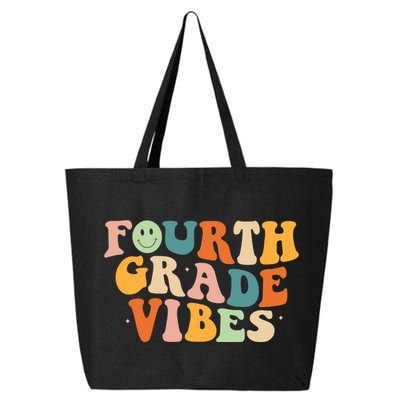 Fourth Grade Vibes 4Th Grade Groovy Retro 1St Day Of School Gift 25L Jumbo Tote