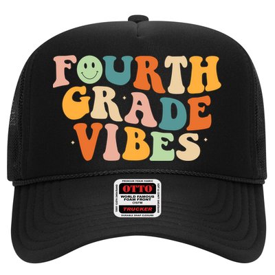 Fourth Grade Vibes 4Th Grade Groovy Retro 1St Day Of School Gift Trucker Hat