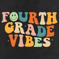 Fourth Grade Vibes 4Th Grade Groovy Retro 1St Day Of School Gift Golf Towel