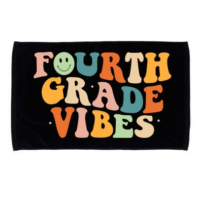 Fourth Grade Vibes 4Th Grade Groovy Retro 1St Day Of School Gift Microfiber Hand Towel