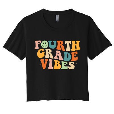 Fourth Grade Vibes 4Th Grade Groovy Retro 1St Day Of School Gift Crop Top