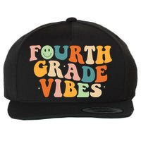 Fourth Grade Vibes 4Th Grade Groovy Retro 1St Day Of School Gift Wool Snapback Cap