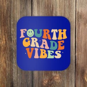 Fourth Grade Vibes 4Th Grade Groovy Retro 1St Day Of School Gift Coaster