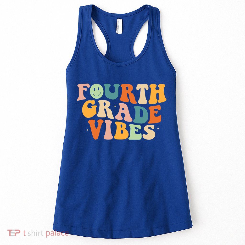 Fourth Grade Vibes 4Th Grade Groovy Retro 1St Day Of School Gift Womens Tank Top
