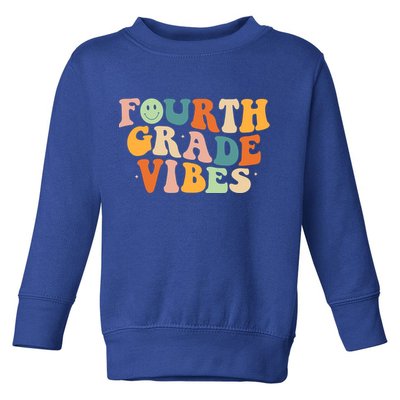 Fourth Grade Vibes 4Th Grade Groovy Retro 1St Day Of School Gift Toddler Sweatshirt