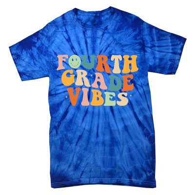 Fourth Grade Vibes 4Th Grade Groovy Retro 1St Day Of School Gift Tie-Dye T-Shirt