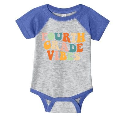 Fourth Grade Vibes 4Th Grade Groovy Retro 1St Day Of School Gift Infant Baby Jersey Bodysuit