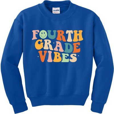 Fourth Grade Vibes 4Th Grade Groovy Retro 1St Day Of School Gift Kids Sweatshirt