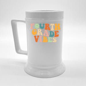 Fourth Grade Vibes 4Th Grade Groovy Retro 1St Day Of School Gift Beer Stein