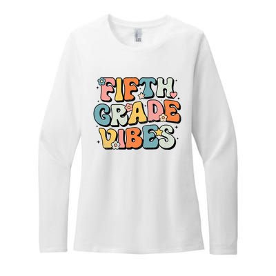 Fifth Grade Vibes 5th Grade Team Retro 1st Day Of School Womens CVC Long Sleeve Shirt