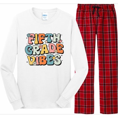 Fifth Grade Vibes 5th Grade Team Retro 1st Day Of School Long Sleeve Pajama Set