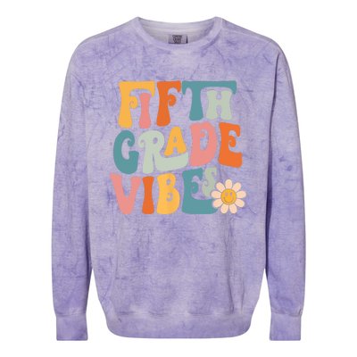 Fifth Grade Vibes 5th Grade Team Retro 5th Grade Teachers Colorblast Crewneck Sweatshirt