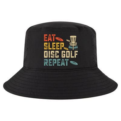 Frisbee Golf Vintage Eat Sleep Disc Golf Repeat Cool Comfort Performance Bucket Hat