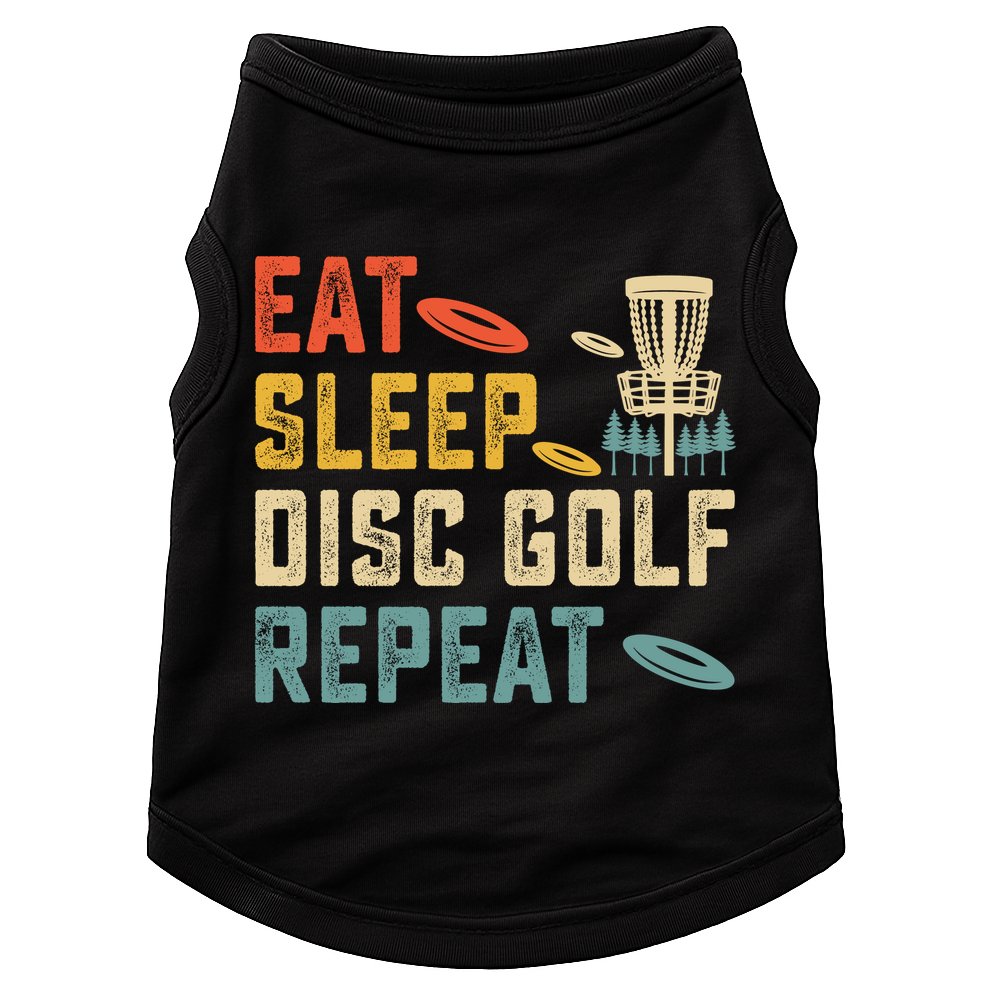 Frisbee Golf Vintage Eat Sleep Disc Golf Repeat Doggie Tank