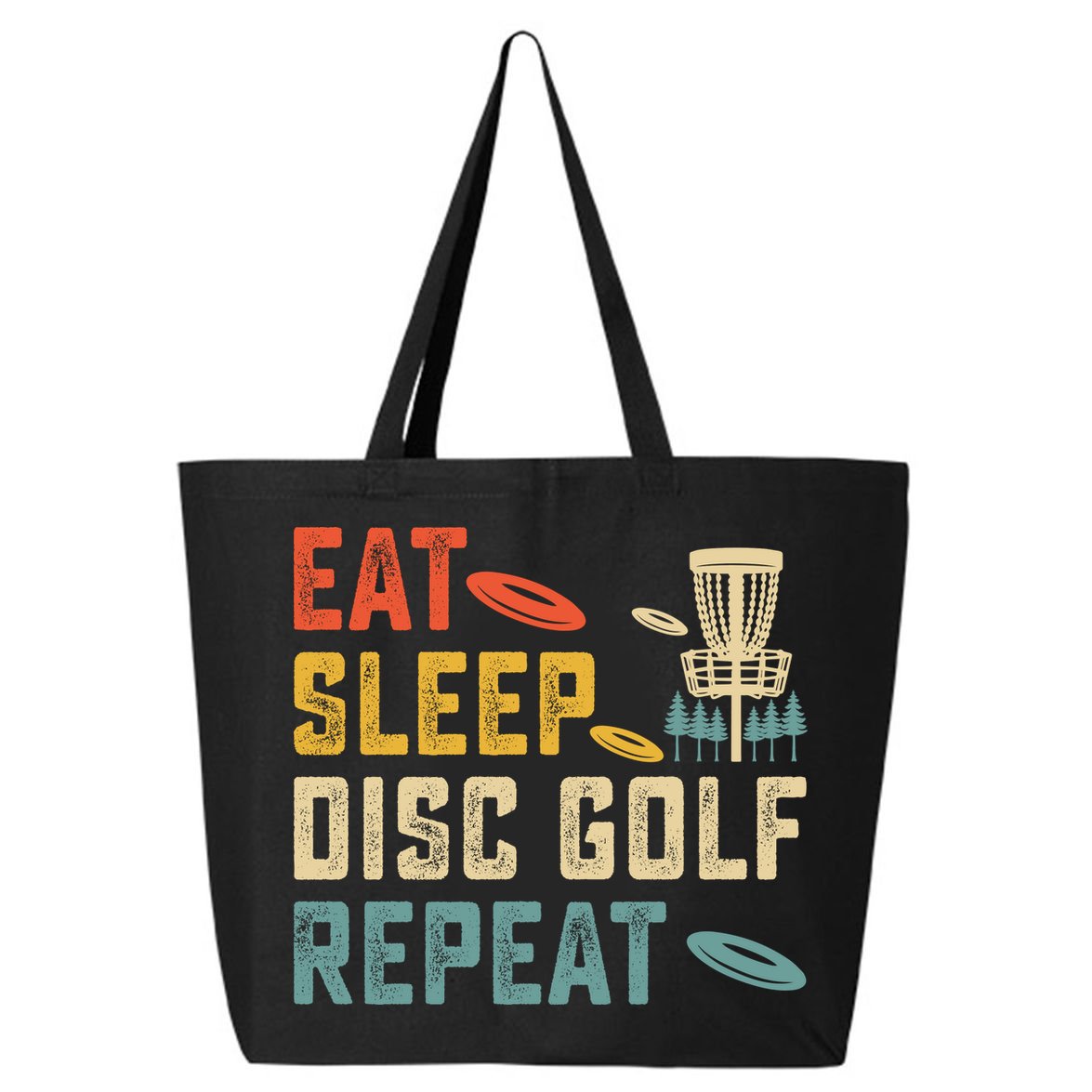 Frisbee Golf Vintage Eat Sleep Disc Golf Repeat 25L Jumbo Tote