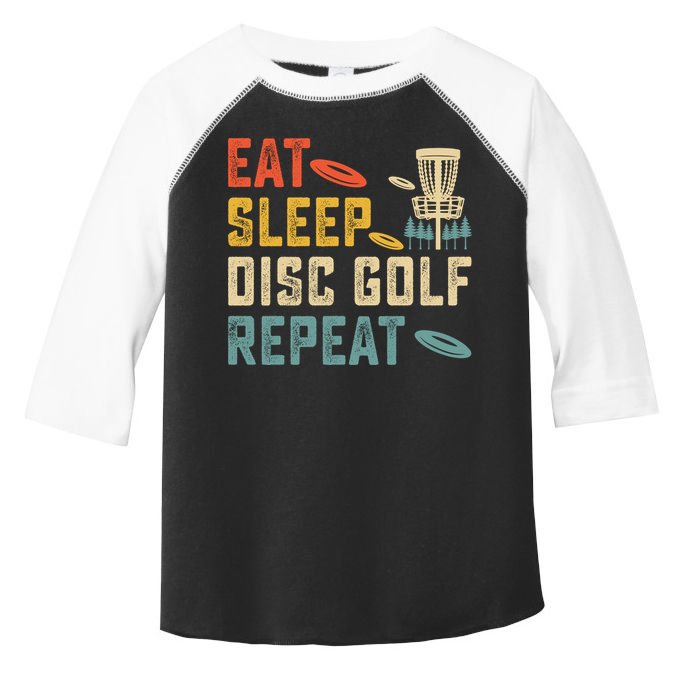 Frisbee Golf Vintage Eat Sleep Disc Golf Repeat Toddler Fine Jersey T-Shirt