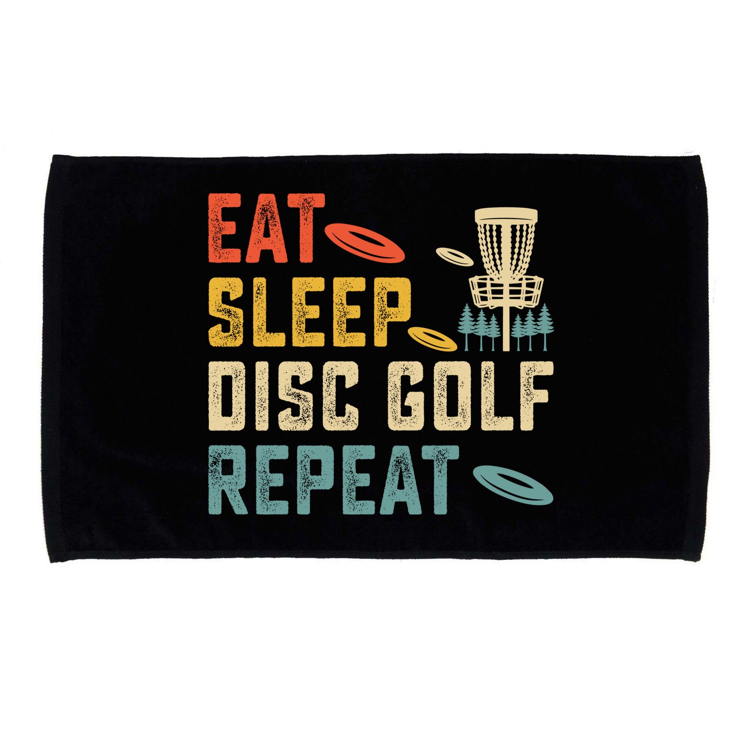 Frisbee Golf Vintage Eat Sleep Disc Golf Repeat Microfiber Hand Towel