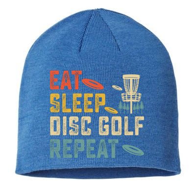 Frisbee Golf Vintage Eat Sleep Disc Golf Repeat Sustainable Beanie