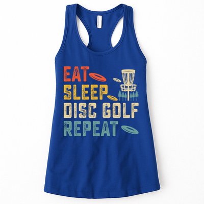 Frisbee Golf Vintage Eat Sleep Disc Golf Repeat Womens Tank Top