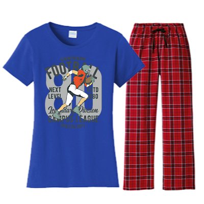 Football Gift Vintage 80s College Coach Great Gift Women's Flannel Pajama Set